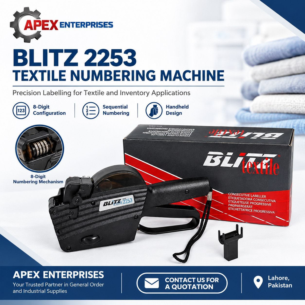 BLITZ 2253 Textile Numbering Machine