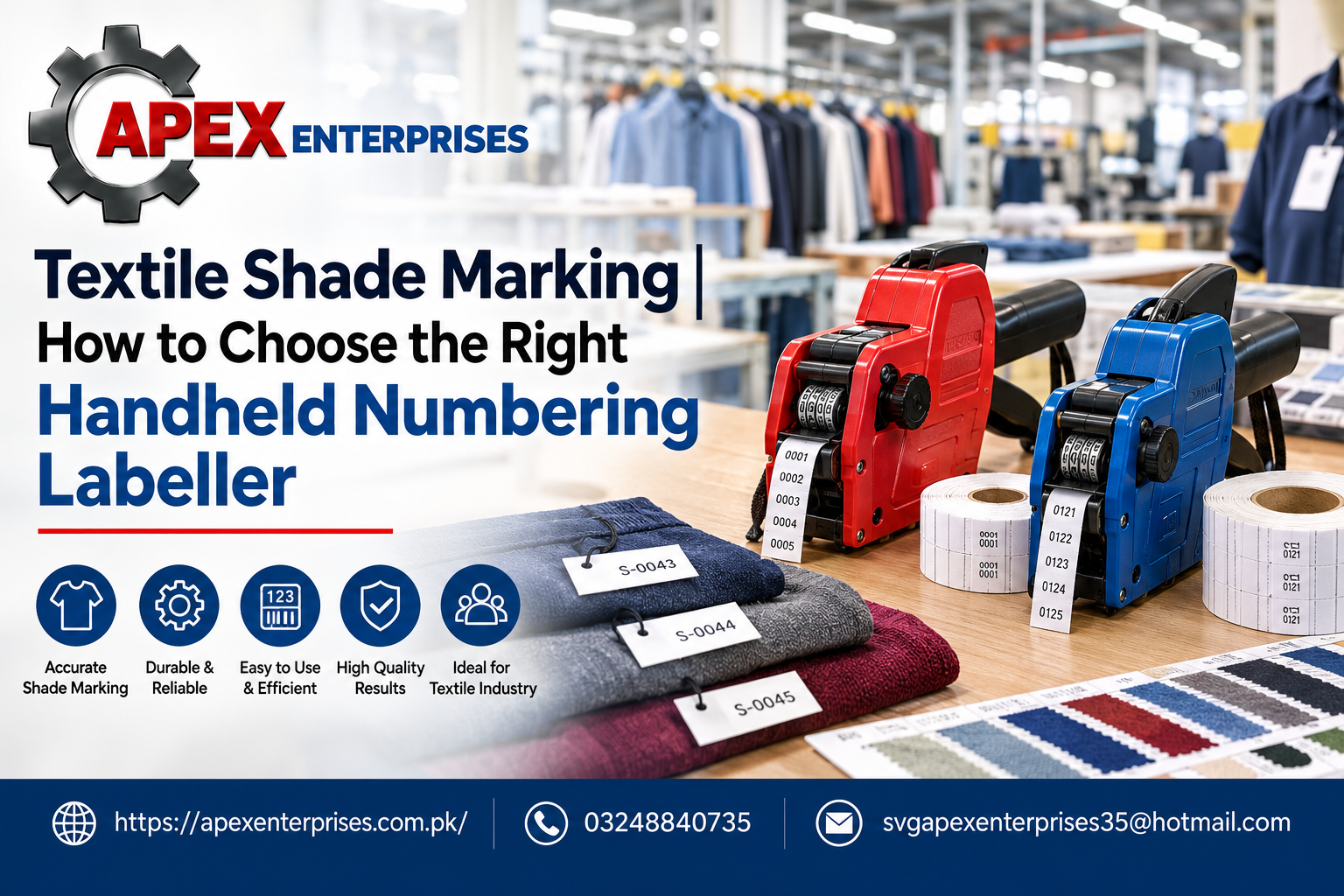 Textile Shade Marking | How to Choose the Right Handheld Numbering Labeller